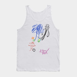 Whispers in the Shadows: Unveiling the Sinister Imaginations of Children's Creepy Scary Drawings Tank Top